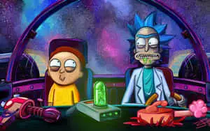 Rick And Morty In Space 4K Background