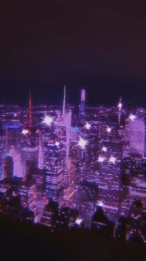 Aesthetic Purple Sparkling City Picture