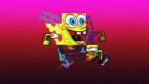 Glitch Effect Aesthetic Spongebob Desktop