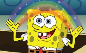 Rainbow Imagination Aesthetic Spongebob Desktop