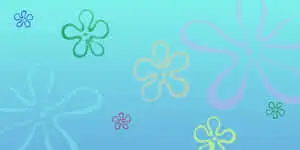 Floral Clouds Aesthetic Spongebob Desktop