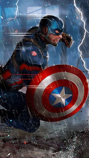Captain America Bravely Stands His Ground
