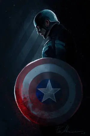 Captain America Superhero The Winter Soldier Paint Art