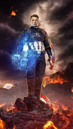 Captain America Worthy With Shield And Mjölnir