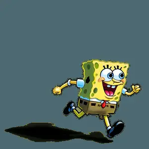 Cartoon Spongebob Running PNG edu