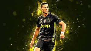 Cool CR7 3D Yellow And Black Background