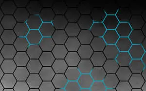 Cool Gray And Neon Blue Hexagons