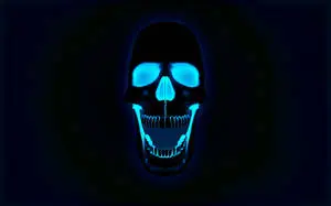 Cool Neon Blue Skull