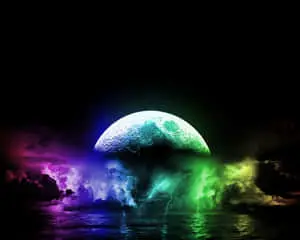 Landscape Moon Rainbow Splash Water Cool Photos Background