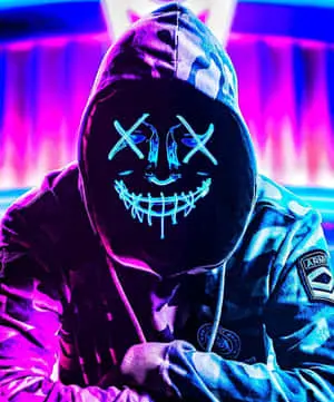 Cool Neon Purple-Blue Hacker Profile Picture