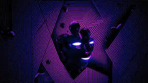 Cool purple-themed robot face