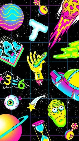 Cool Rick And Morty Retro Art