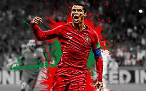 Cristiano Ronaldo Cool Red And Green Design
