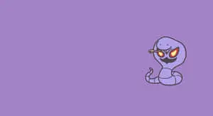 Cute Drawing Of Arbok On Purple Background