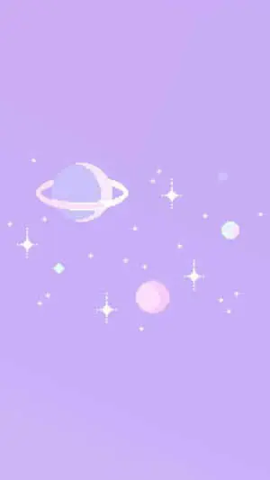 Cute Purple Aesthetic Pixelated Planet