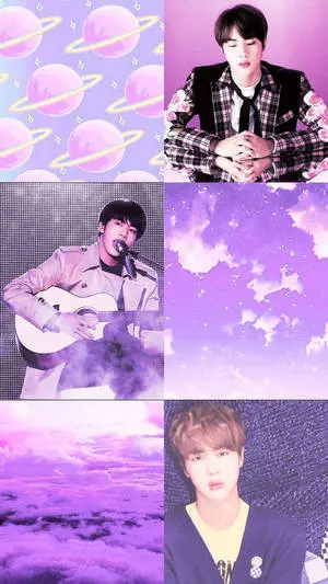 Cute Purple BTS Collage