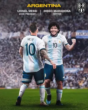 Diego Maradona Lionel Messi Digital Poster