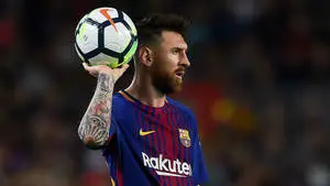 Football Players HD Messi Holding Ball