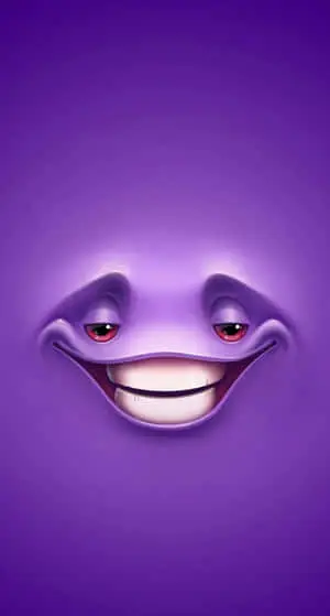 a purple face with a smile on it