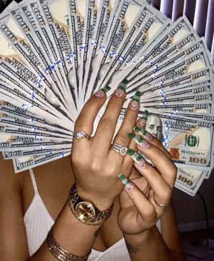 Girly Money Dollar Nails 