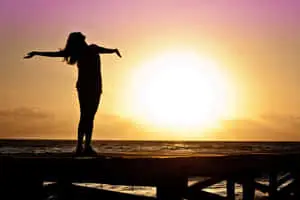 Silhouetted Happy Woman Picture