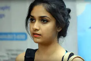 Keerthi Suresh Glowing in a High Bun Hairstyle