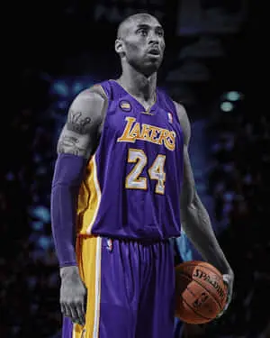 Kobe Bryant 24 Logo Holding Ball