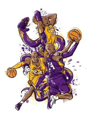 An Illustration of Kobe Bryant Being Saluted by Thousand Adoring Fans 