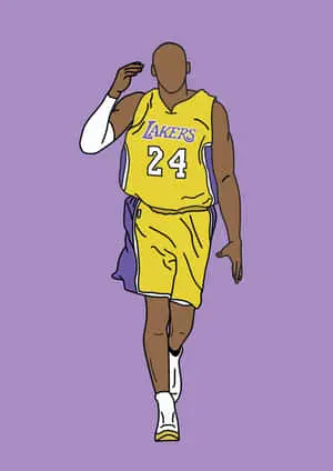 Kobe Bryant Cartoon Purple Background