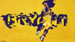 NBA Legend Kobe Bryant in an iconic purple and yellow jersey  
