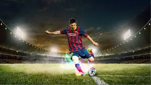Lionel Messi Kicking A Football HD