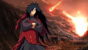 Madara in the midst of a battlefield 