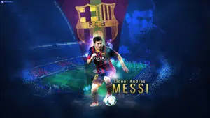 Messi Barcelona Purple And Gold Logo