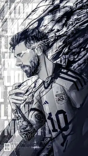 Messi iPhone Cool Monochrome Artwork