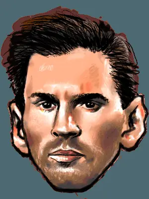 Messi Portrait Artistic Rendering