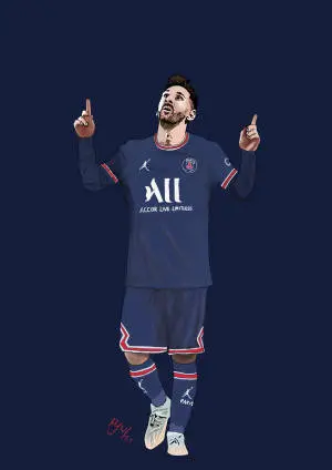 Messi PSG Vector Art
