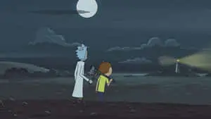 rick morty and morty in the moonlight
