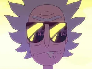 Rick And Morty Fan Art With Reflective Sunglasses