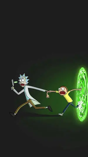 Rick And Morty Green Portal Black Tablet