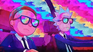 Rick And Morty In Black Suits 