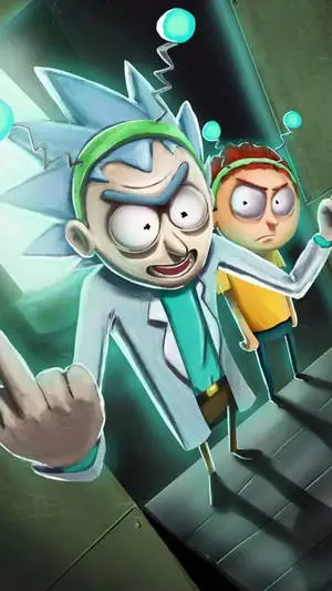 Rick And Morty Wearing Headband Tablet