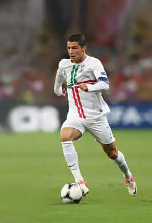 Captivating action shot of Cristiano Ronaldo during a match
