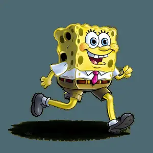 Running Spongebob Cartoon PNG 06282024