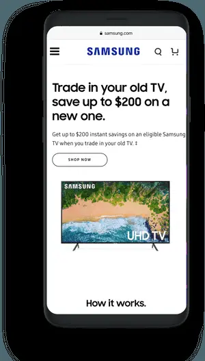 Samsung T V Trade In Deal Mobile Ad