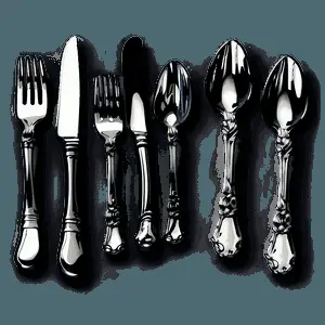 Shiny Silverware Set PNG cru38