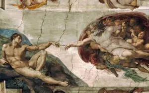 Divine Connection - Hand of God reaching out to Adam, as depicted in the Sistine Chapel