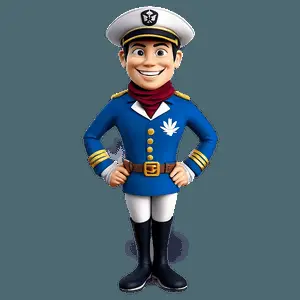 Smiling Captain Mascot PNG rpf