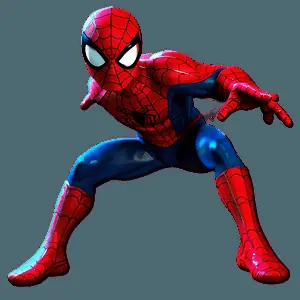 Spider Man Cartoon Action Pose PNG 57