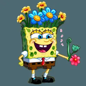 Spongebob Animated Flowers PNG bsi