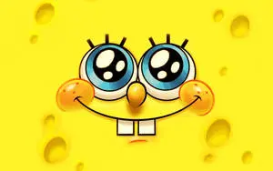 SpongeBob Cool Sparkling Eyes And Wide Smile